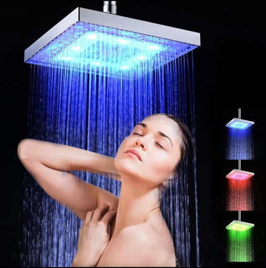 LED Colour-Changing Shower Head – Temperature-Sensitive Light Display