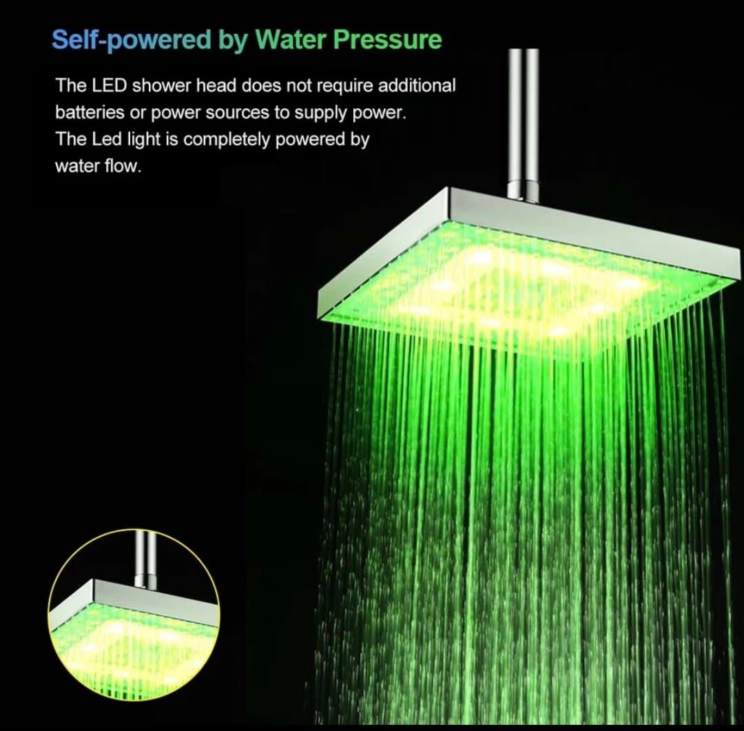 LED Colour-Changing Shower Head – Temperature-Sensitive Light Display