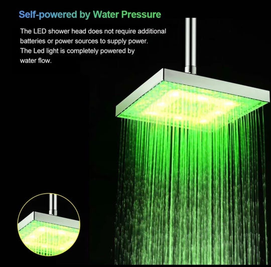 LED Colour-Changing Shower Head – Temperature-Sensitive Light Display