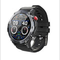 "C21 Men Smart Watch black square dial front view with digital display"
