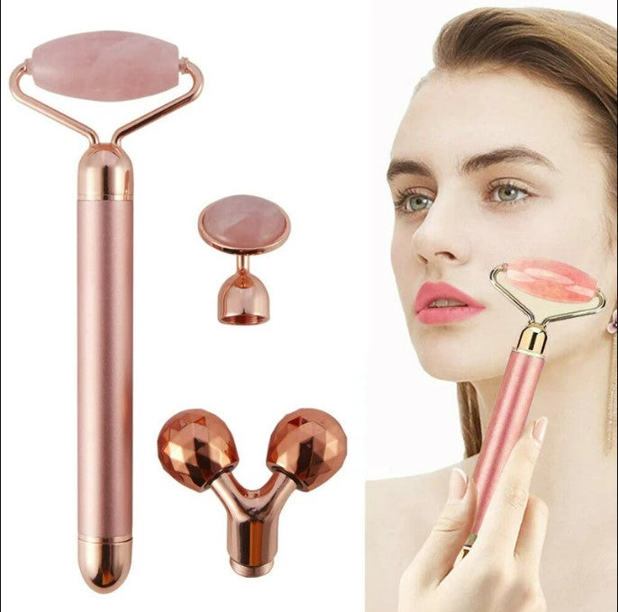 3-in-1 Electric Vibrating Jade Facial Roller – Gua Sha & Lifting Massager