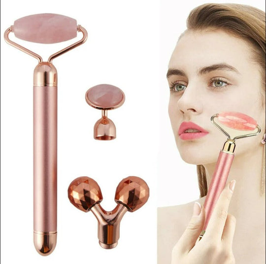 3-in-1 Electric Vibrating Jade Facial Roller – Gua Sha & Lifting Massager