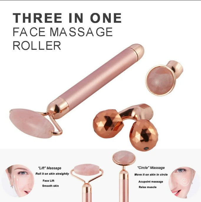 3-in-1 Electric Vibrating Jade Facial Roller – Gua Sha & Lifting Massager