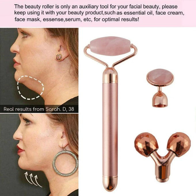 3-in-1 Electric Vibrating Jade Facial Roller – Gua Sha & Lifting Massager