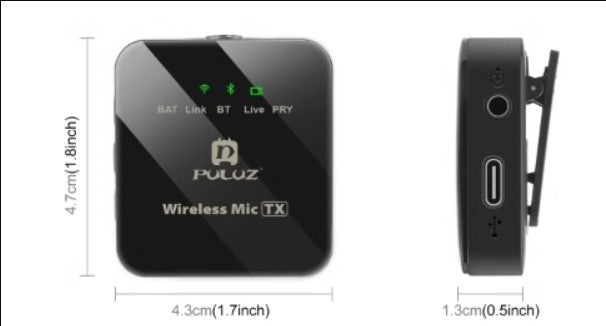 PULUZ Wireless Lavalier Microphone for Mobile – Dual Type-C