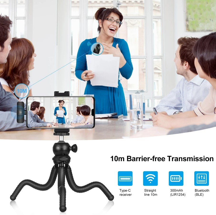 PULUZ Wireless Lavalier Microphone for Mobile – Dual Type-C