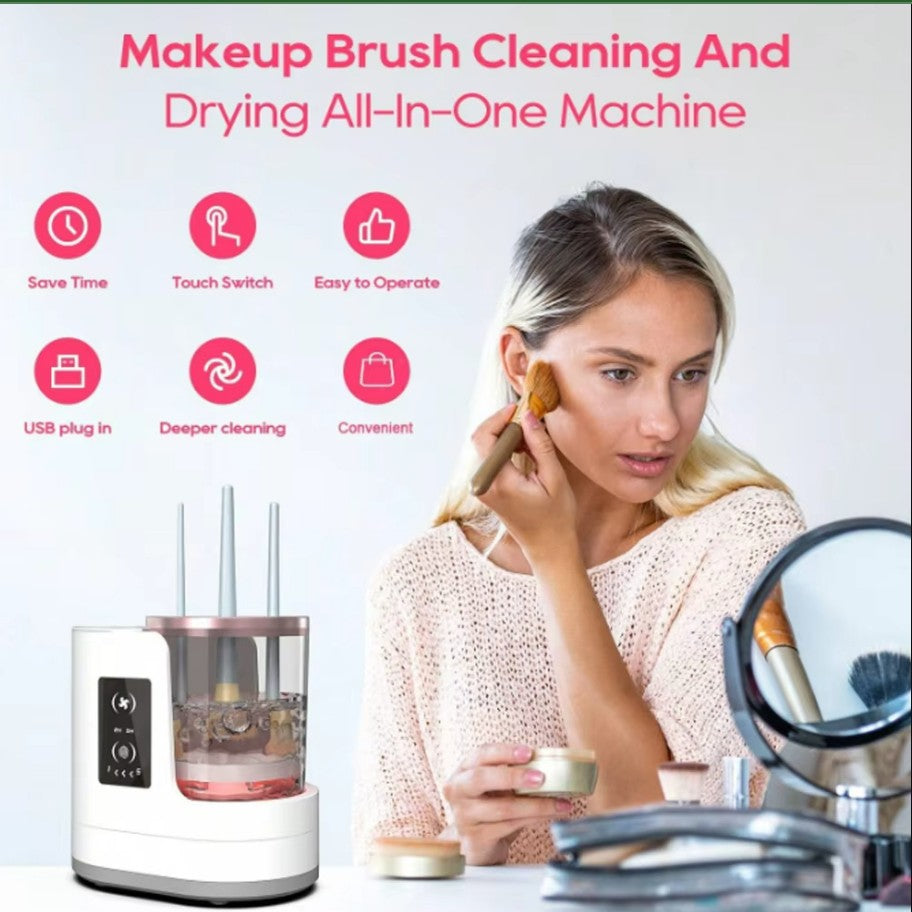 OctHope 3‑in‑1 Electric Makeup Brush Cleaner – Wash, Dry & Store