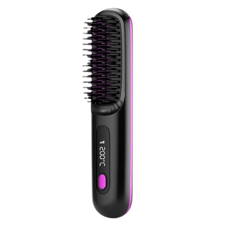 LCD Wireless Rechargeable Hair Straightening Comb – Ionic Styling Brush