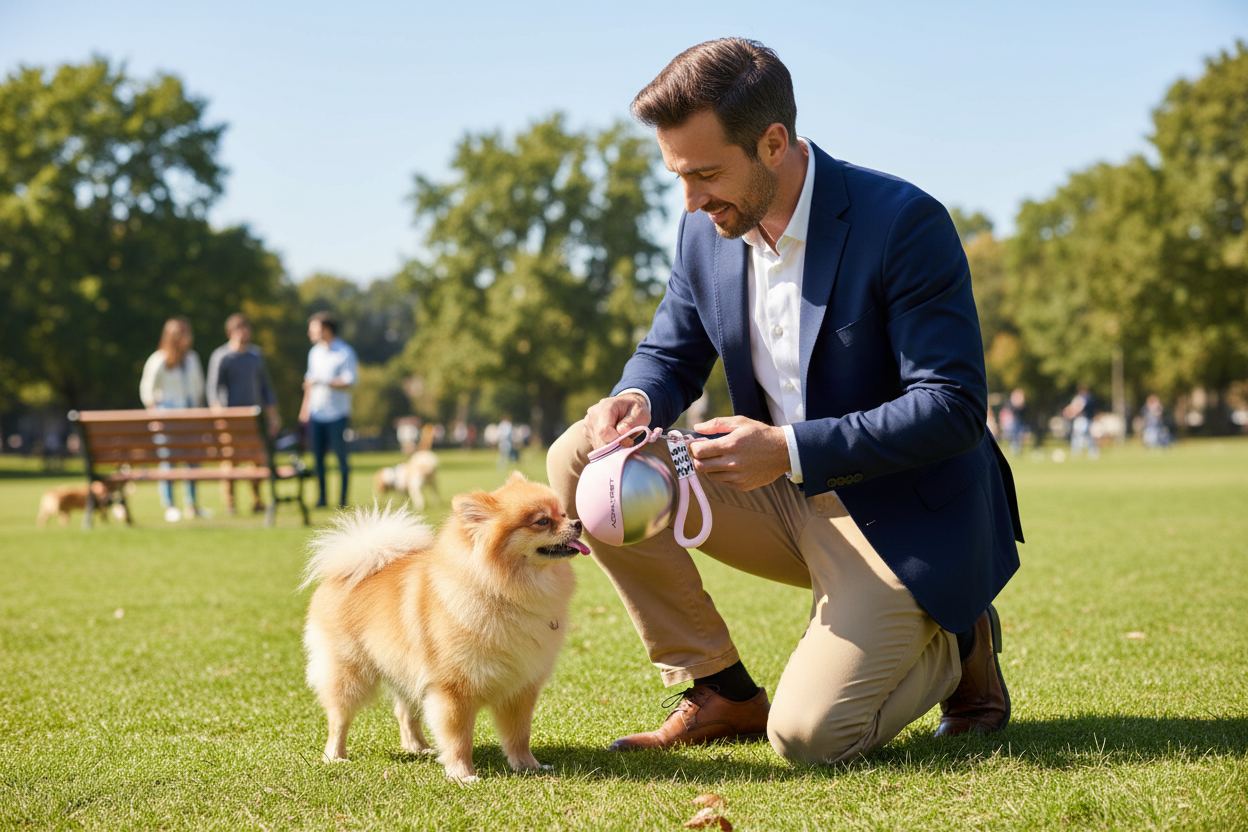 Creative Portable Outdoor Pet Stainless Steel Water Cup / Dog Water Bottle